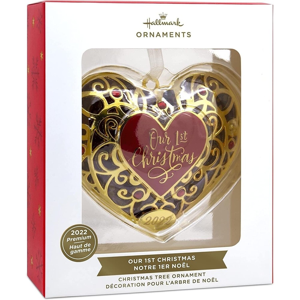 Hallmark Premium Our First Christmas Heart Locket 2022 Christmas Ornament NEW
